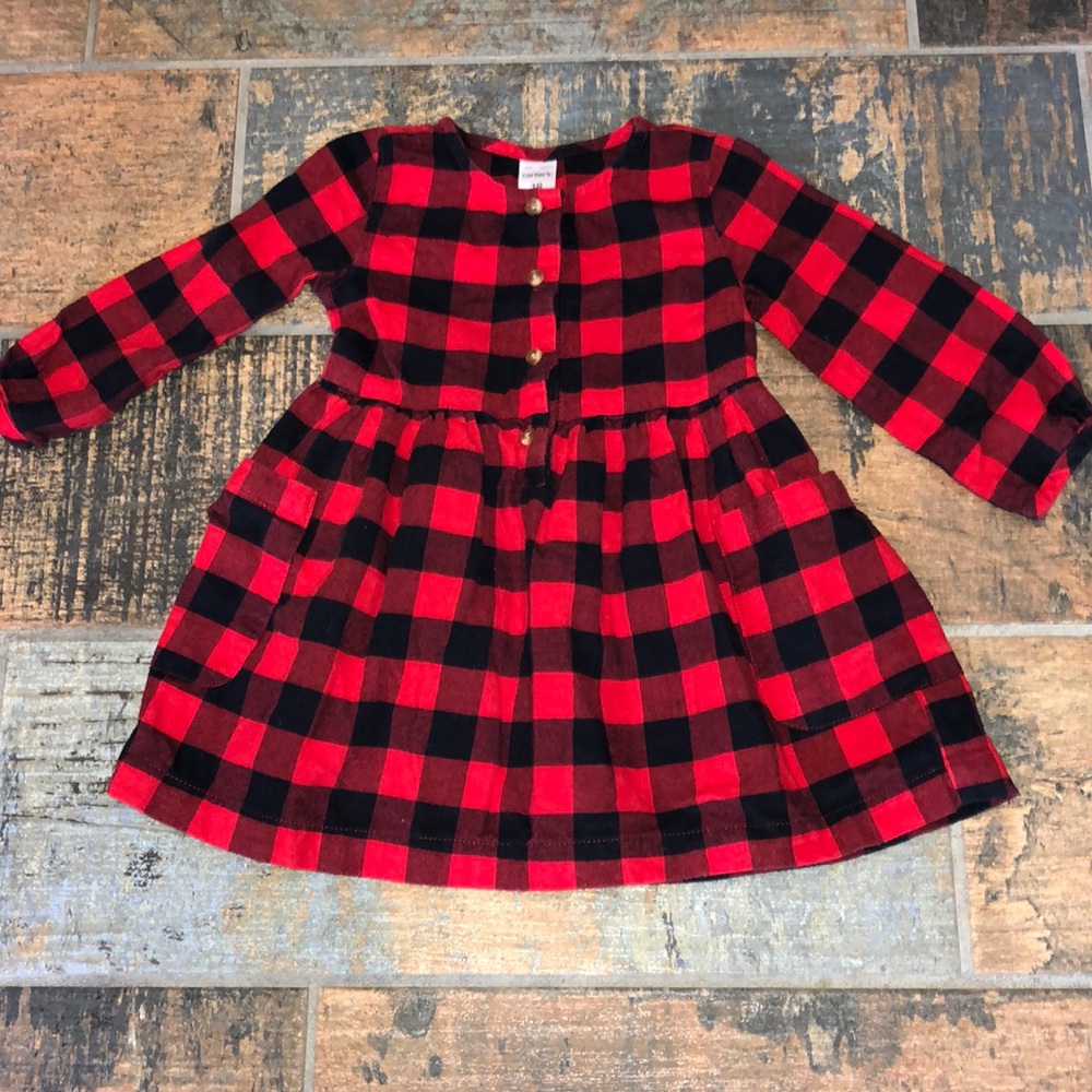 Red & Black Checkered Flannel Dress 18 Months❗️